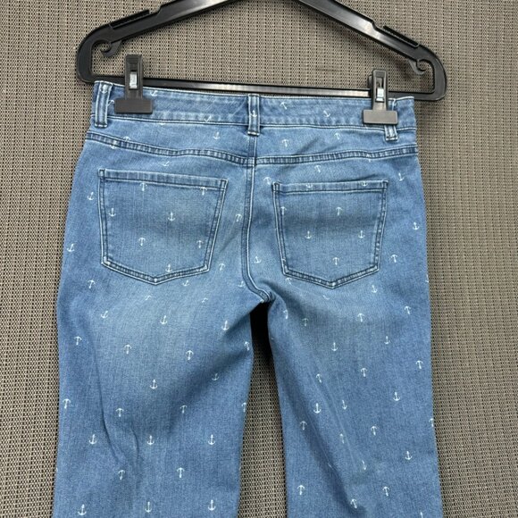 Talbots Simply Flattering Collection Ankle Jeans With Anchor Print - 2P - Picture 11 of 13